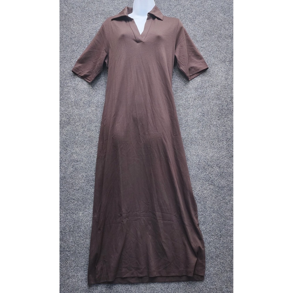 NWT Vince Pima Cotton Polo Collar Maxi Women Quiet‎ Luxury Minimalist Size L